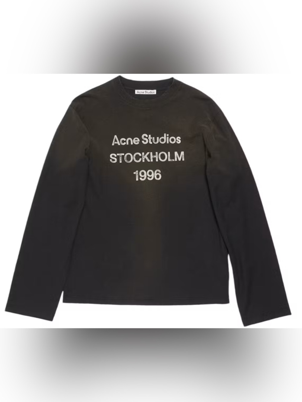 Acne Studios Black Long-Sleeve Logo Tee with Silver Print